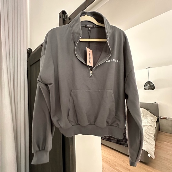 MISSGUIDED HOODIE IN GRAY - Picture 5 of 10